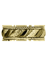 Yellow Gold Hand Woven Mens Engagement Ring | High Polish Finish (Jayceon)