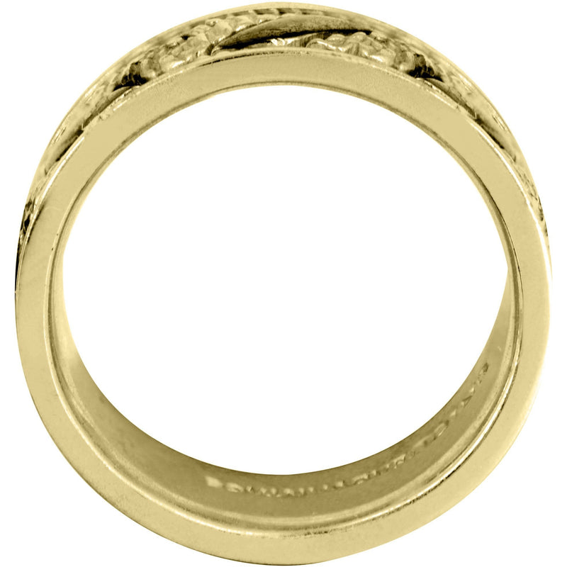Yellow Gold Hand Woven Mens Engagement Ring | High Polish Finish (Jayceon)