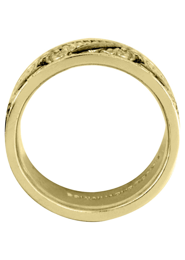 Yellow Gold Hand Woven Mens Engagement Ring | High Polish Finish (Jayceon)