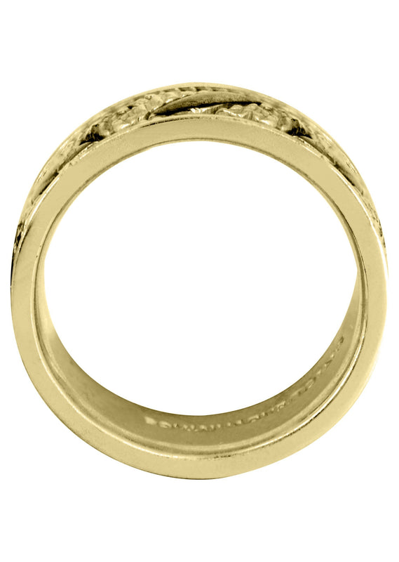 Yellow Gold Hand Woven Mens Engagement Ring | High Polish Finish (Jayceon)