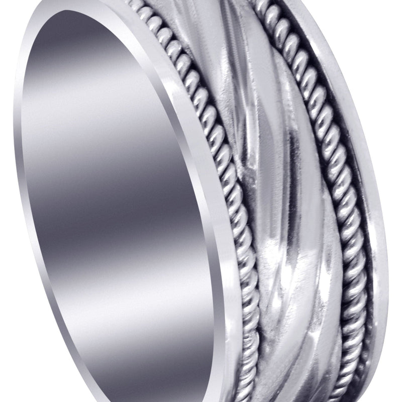 Hand Woven Unique Mens Wedding Band | Satin Finish (Matteo)