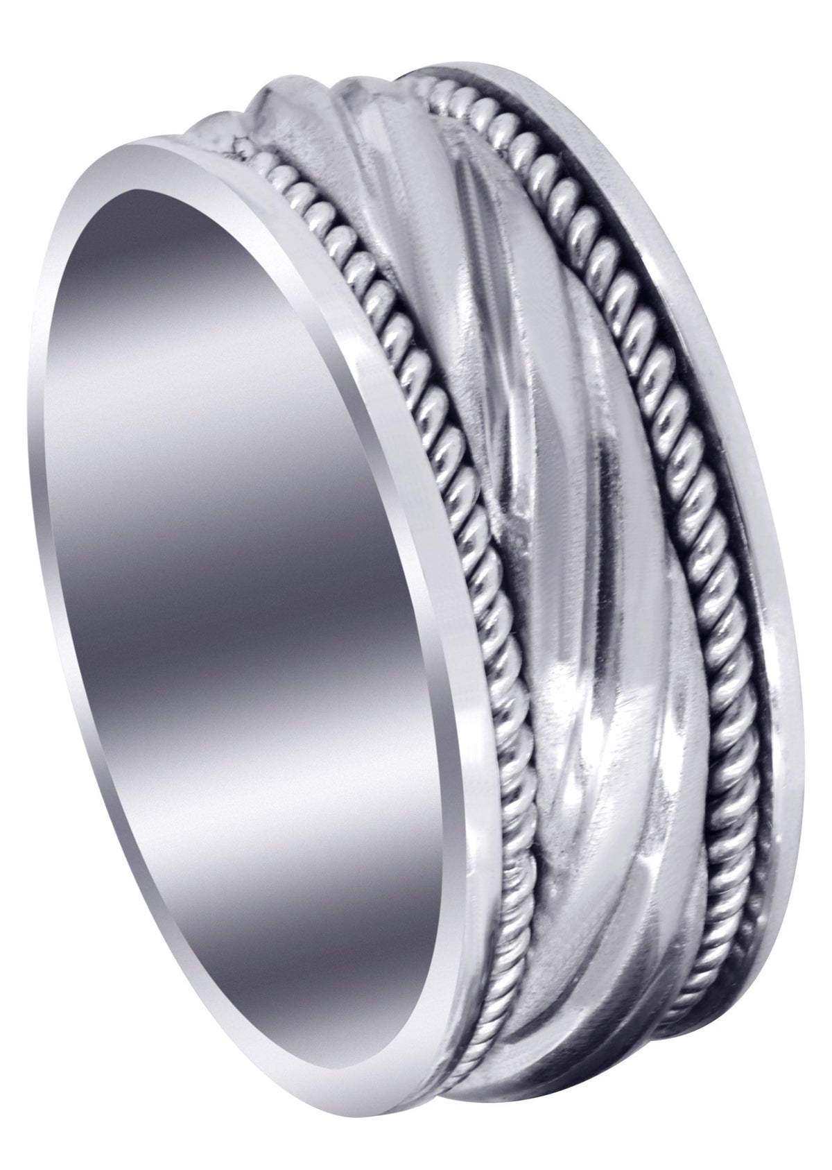 Hand Woven Unique Mens Wedding Band | Satin Finish (Matteo)