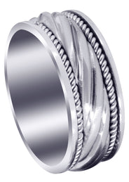 Hand Woven Unique Mens Wedding Band | Satin Finish (Matteo)