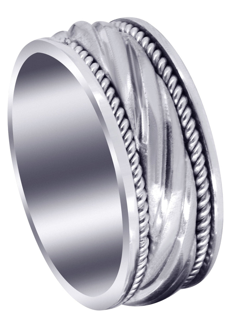 Hand Woven Unique Mens Wedding Band | Satin Finish (Matteo)