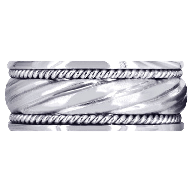 Hand Woven Unique Mens Wedding Band | Satin Finish (Matteo)