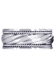 Hand Woven Unique Mens Wedding Band | Satin Finish (Matteo)