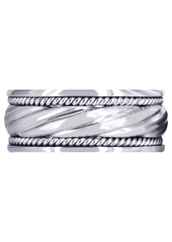 Hand Woven Unique Mens Wedding Band | Satin Finish (Matteo)