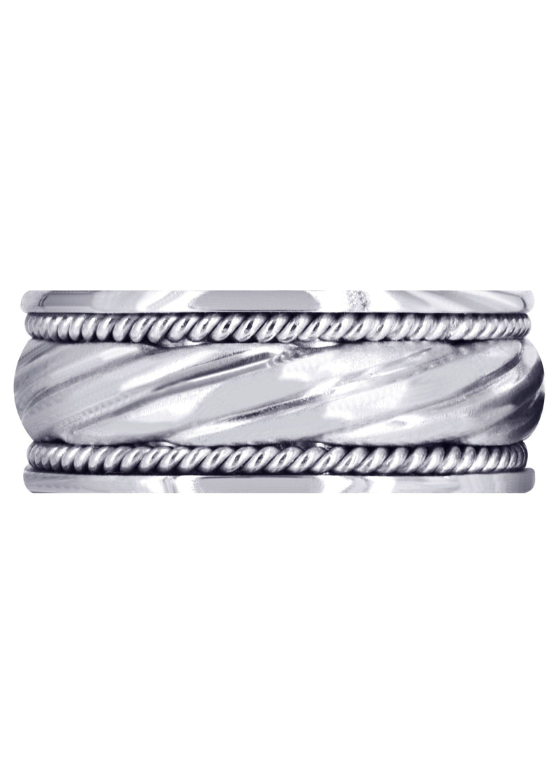 Hand Woven Unique Mens Wedding Band | Satin Finish (Matteo)