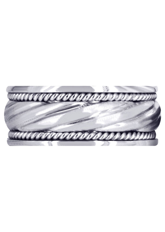 Hand Woven Unique Mens Wedding Band | Satin Finish (Matteo)
