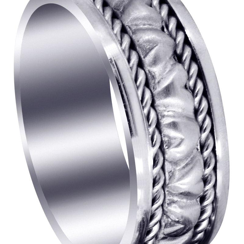 Modern Mens Engagement Ring | Sand Blast Finish (Iker)