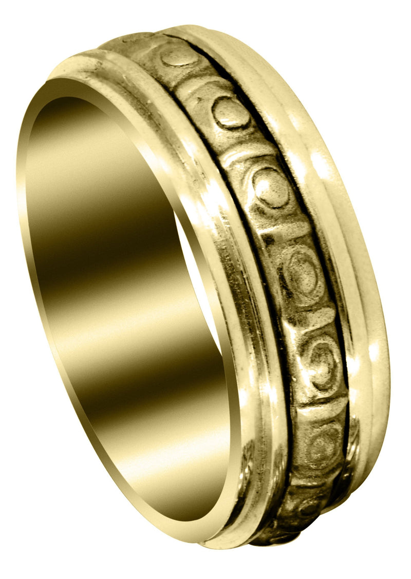 Yellow Gold Celtic Mens Wedding Band | Sand Blast / High Polish Finish (Brian)
