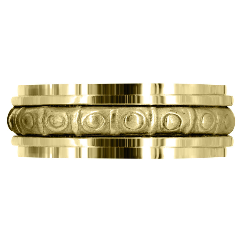 Yellow Gold Celtic Mens Wedding Band | Sand Blast / High Polish Finish (Brian)