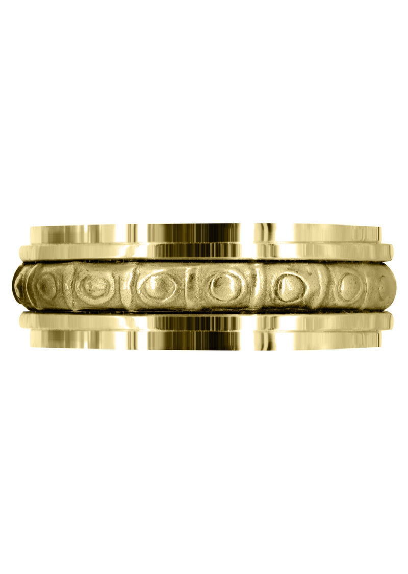 Yellow Gold Celtic Mens Wedding Band | Sand Blast / High Polish Finish (Brian)