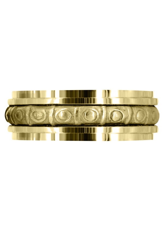Yellow Gold Celtic Mens Wedding Band | Sand Blast / High Polish Finish (Brian)