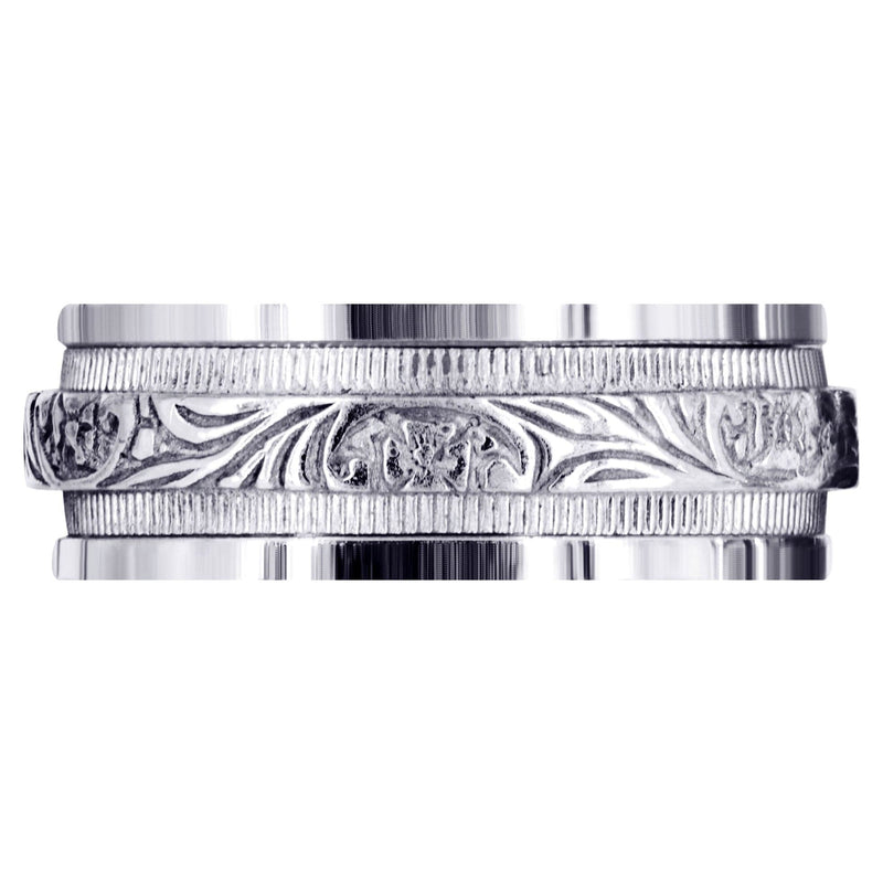 Antique Mens Wedding Band | Sand Blast / High Polish Finish (Amir)