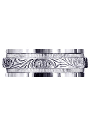 Antique Mens Wedding Band | Sand Blast / High Polish Finish (Amir)