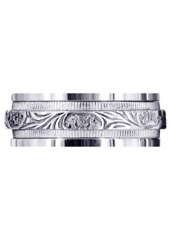 Antique Mens Wedding Band | Sand Blast / High Polish Finish (Amir)