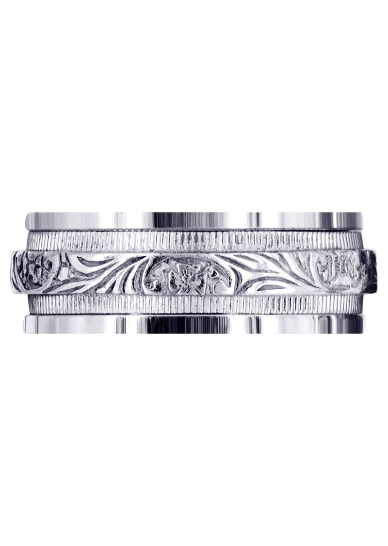 Antique Mens Wedding Band | Sand Blast / High Polish Finish (Amir)