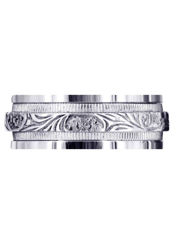 Antique Mens Wedding Band | Sand Blast / High Polish Finish (Amir)