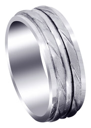 Hand Woven Mens Wedding Band | Cross Satin Finish