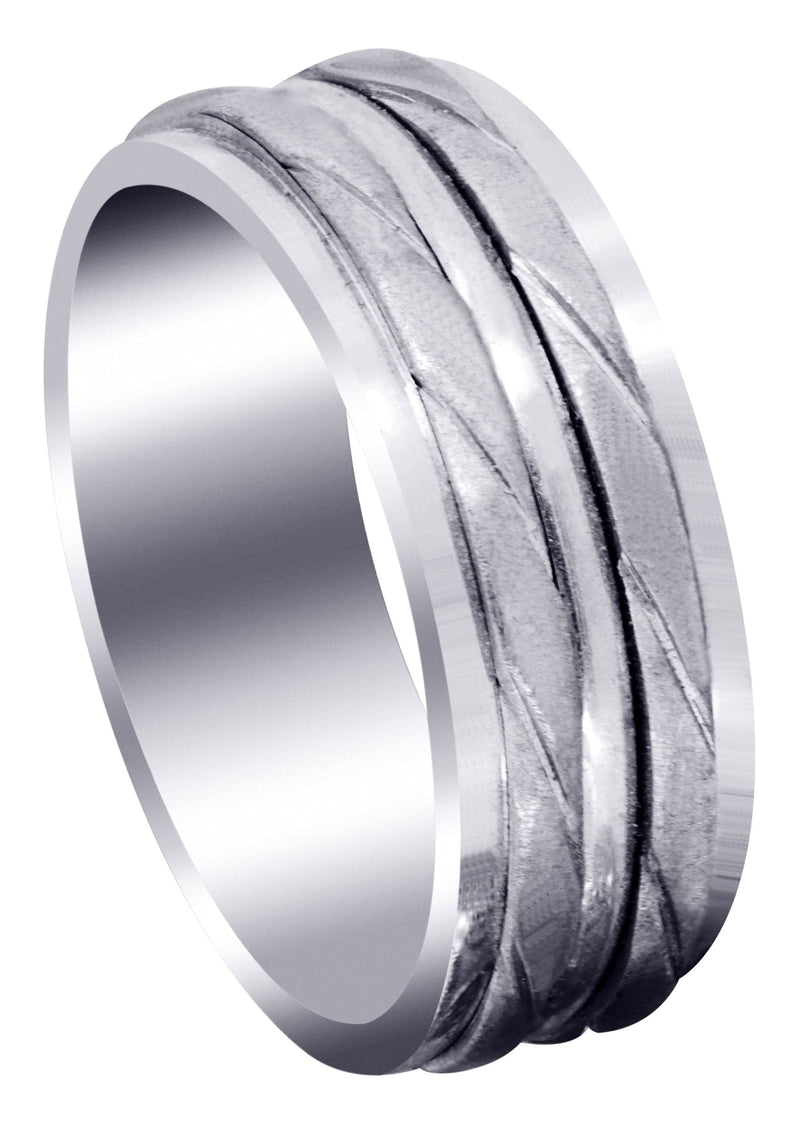 Hand Woven Mens Wedding Band | Cross Satin Finish