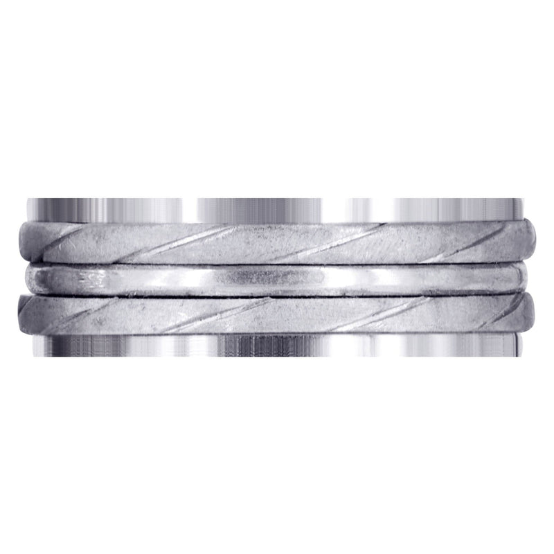 Hand Woven Mens Wedding Band | Cross Satin Finish