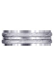 Hand Woven Mens Wedding Band | Cross Satin Finish