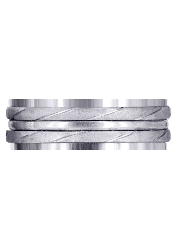 Hand Woven Mens Wedding Band | Cross Satin Finish