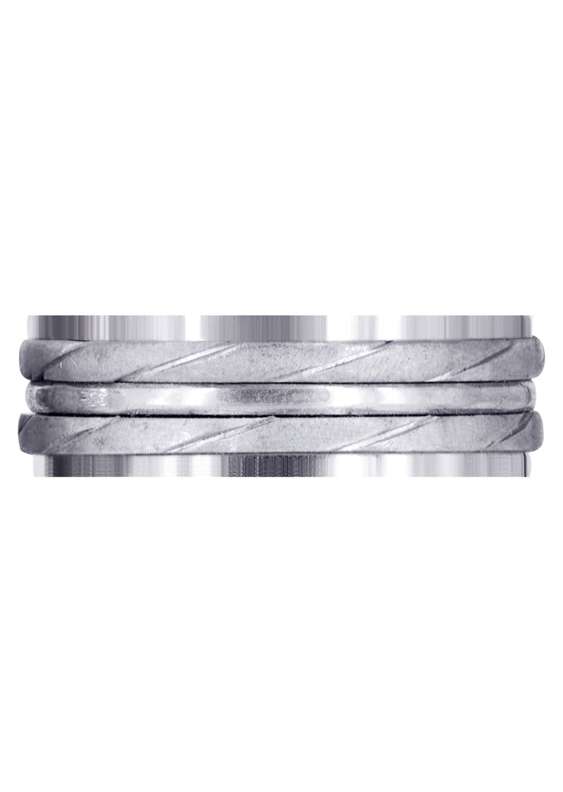 Hand Woven Mens Wedding Band | Cross Satin Finish