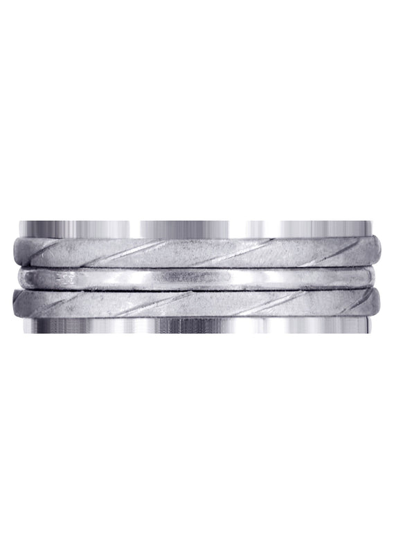 Hand Woven Mens Wedding Band | Cross Satin Finish