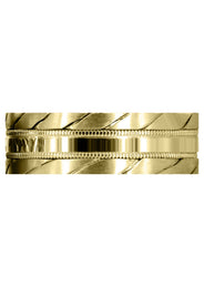 Yellow Gold Hand Woven Mens Wedding Band | Satin Finish (Avery)