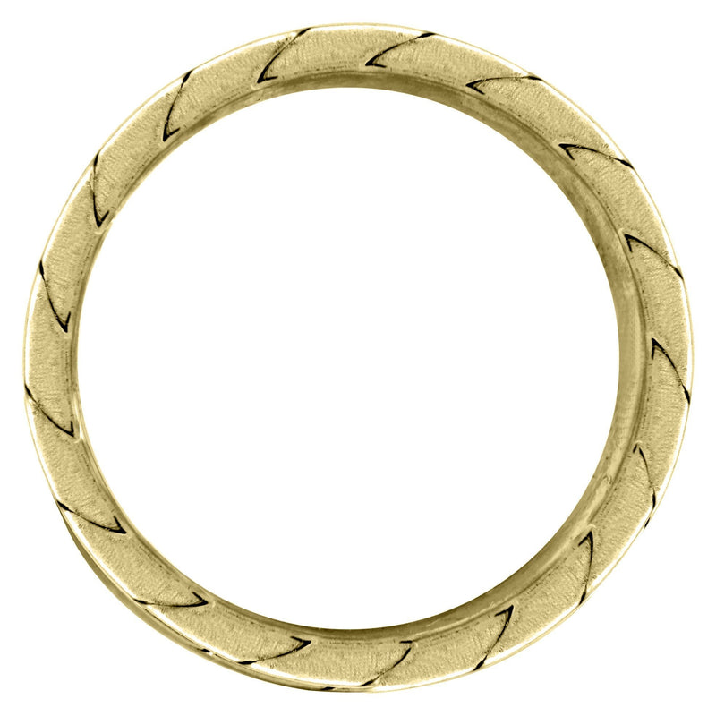 Yellow Gold Hand Woven Mens Wedding Band | Satin Finish (Avery)