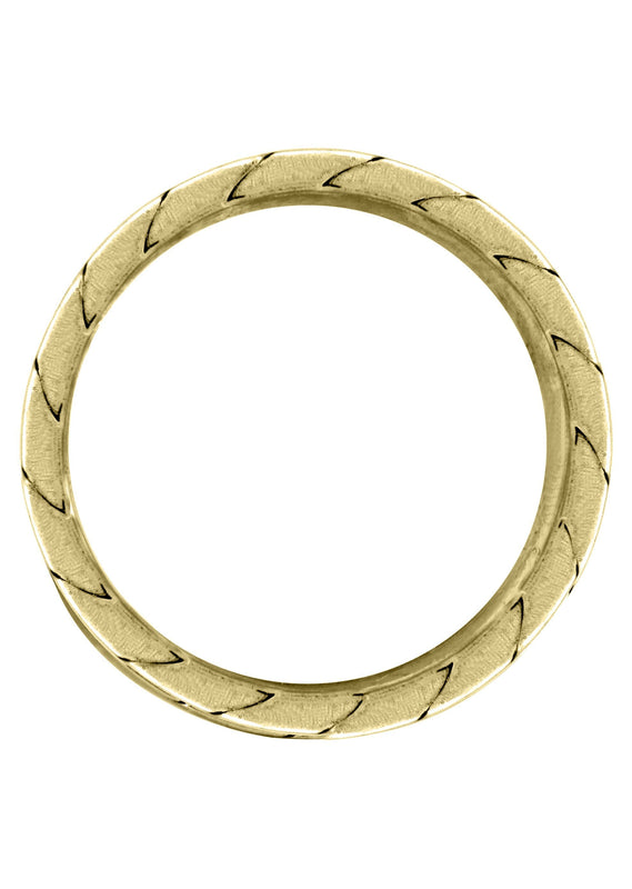 Yellow Gold Hand Woven Mens Wedding Band | Satin Finish (Avery)
