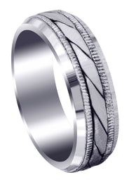 Hand Woven Mens Wedding Band | Cross Satin Finish (Tucker)