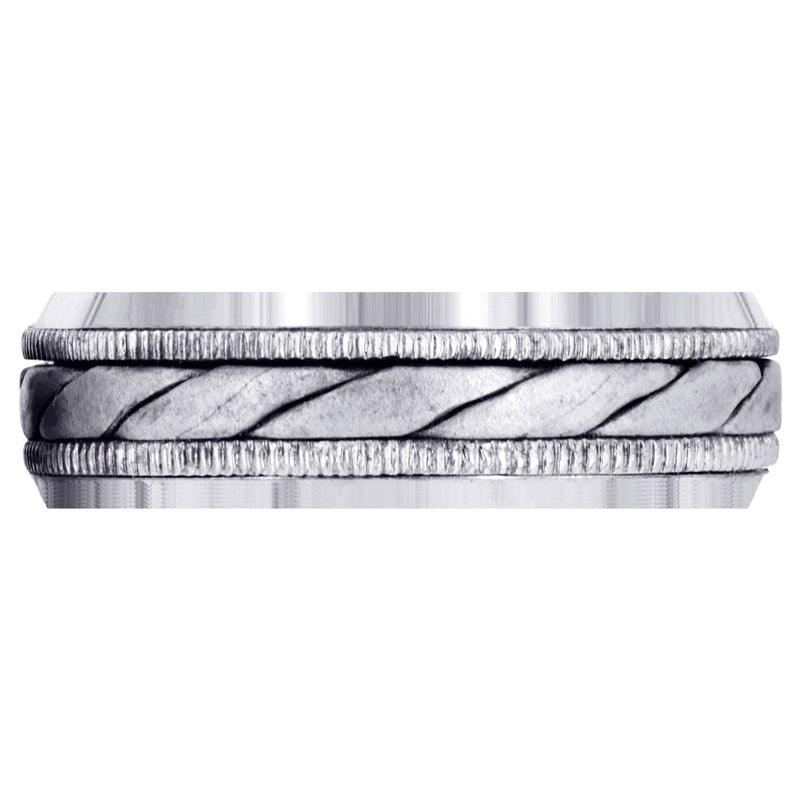 Hand Woven Mens Wedding Band | Cross Satin Finish (Tucker)