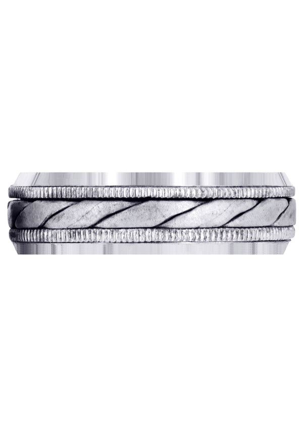 Hand Woven Mens Wedding Band | Cross Satin Finish (Tucker)