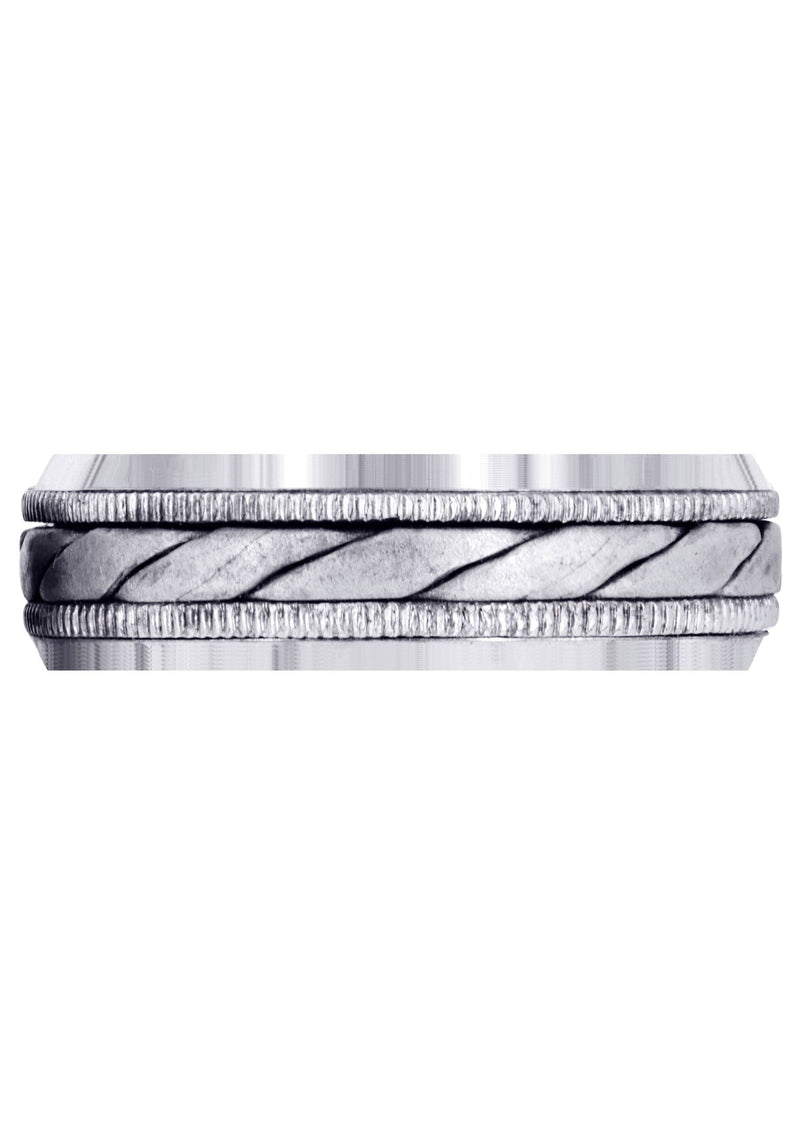 Hand Woven Mens Wedding Band | Cross Satin Finish (Tucker)