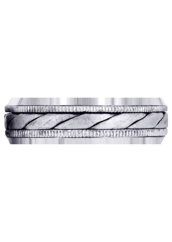 Hand Woven Mens Wedding Band | Cross Satin Finish (Tucker)