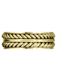 Yellow Gold Hand Woven Mens Engagement Ring | Cross Satin Finish (Erick)