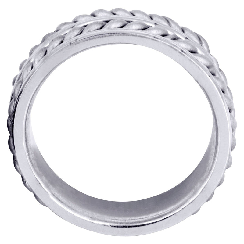 Hand Woven Mens Engagement Ring | Cross Satin Finish (Erick)