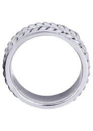 Hand Woven Mens Engagement Ring | Cross Satin Finish (Erick)
