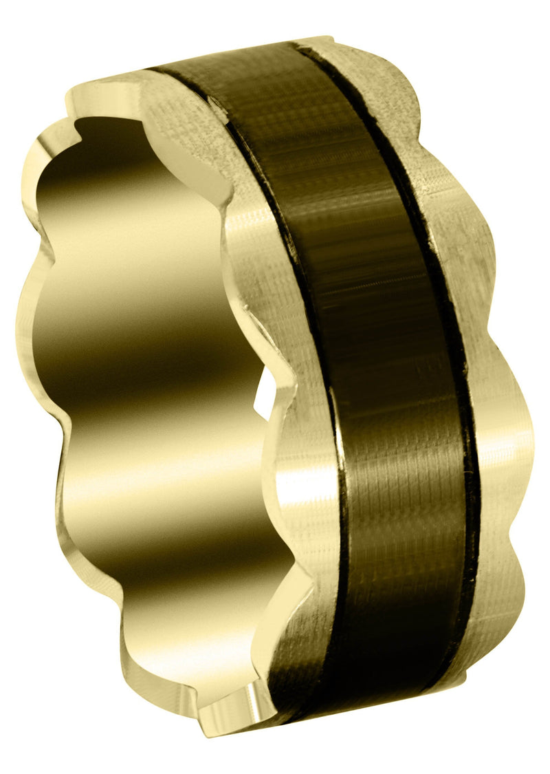 Yellow Gold Contemporary Mens Wedding Band | Satin Finish (Jaiden)