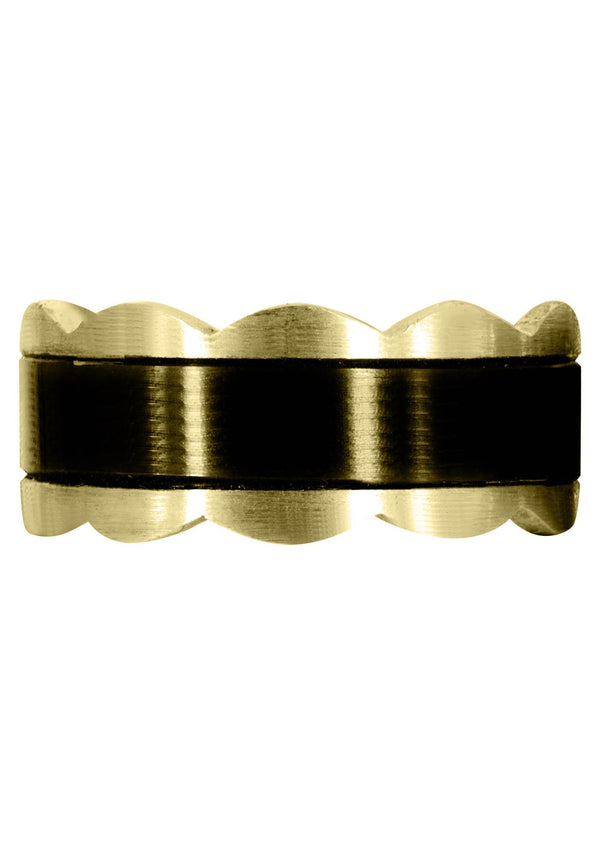 Yellow Gold Contemporary Mens Wedding Band | Satin Finish (Jaiden)
