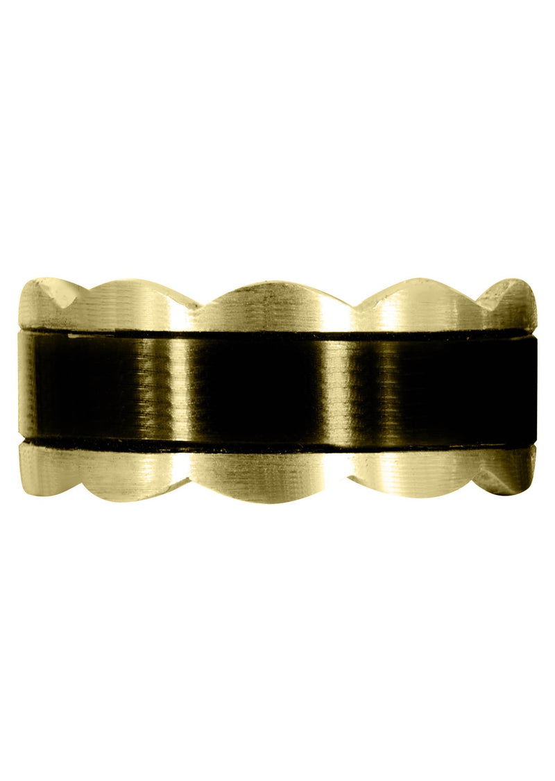 Yellow Gold Contemporary Mens Wedding Band | Satin Finish (Jaiden)