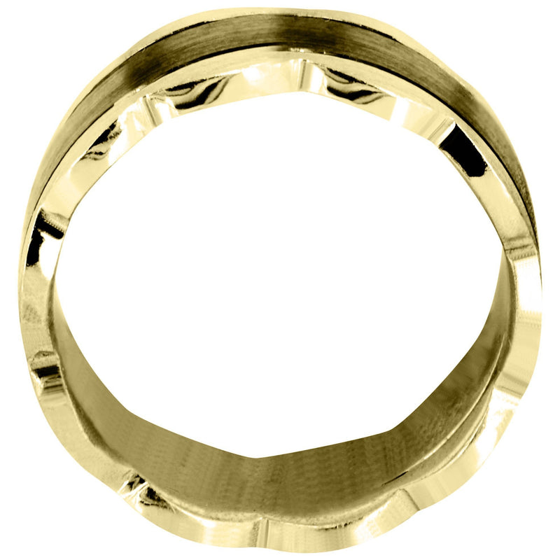 Yellow Gold Contemporary Mens Wedding Band | Satin Finish (Jaiden)
