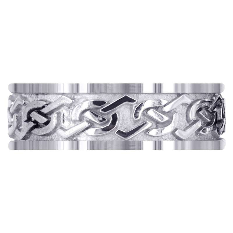Celtic Mens Wedding Band | Sand Blast / High Polish Finish (Aidan)