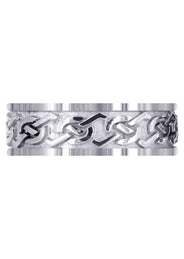 Celtic Mens Wedding Band | Sand Blast / High Polish Finish (Aidan)