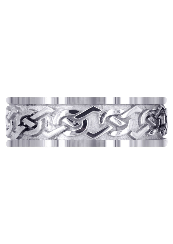 Celtic Mens Wedding Band | Sand Blast / High Polish Finish (Aidan)