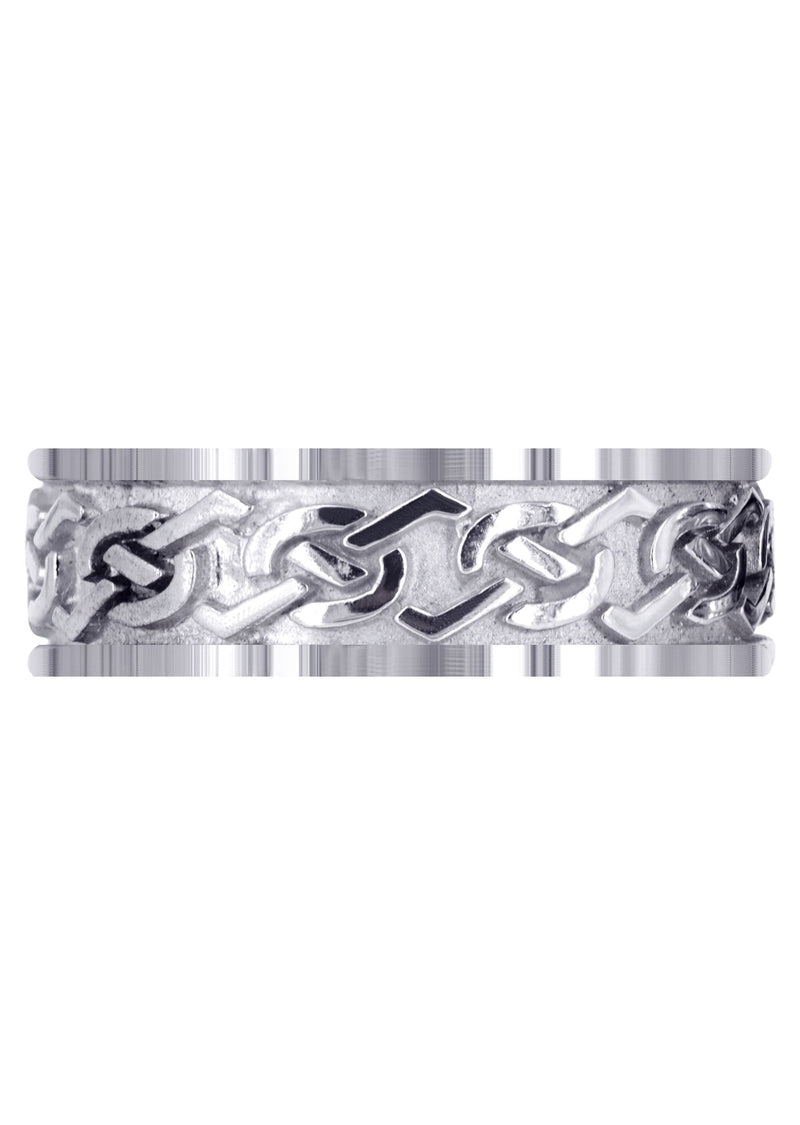 Celtic Mens Wedding Band | Sand Blast / High Polish Finish (Aidan)