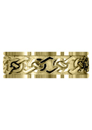 Yellow Gold Celtic Mens Wedding Band | Sand Blast / High Polish Finish (Aidan)